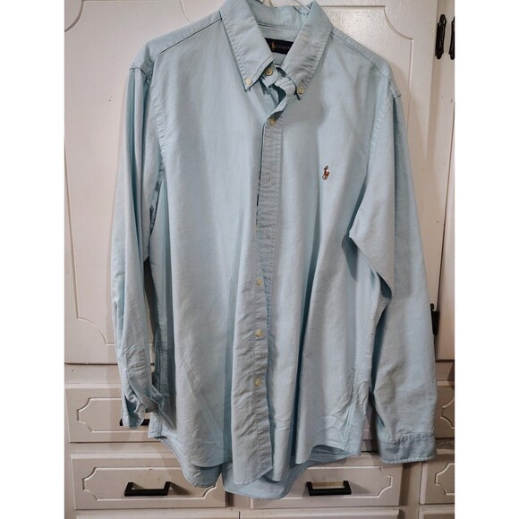 Polo Ralph Lauren Mens Size  Large Blue Classic Fit Long Sleeve Button Up Shirt - Picture 1 of 8